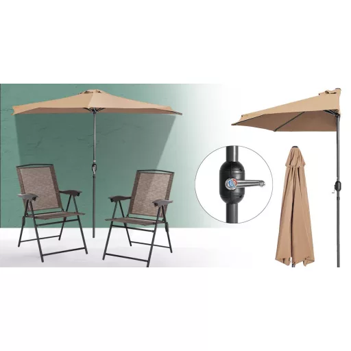 Umbrela de balcon semirotunda