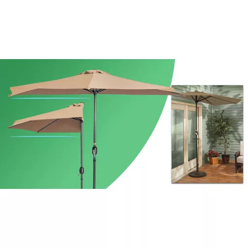 Umbrela de balcon semirotunda