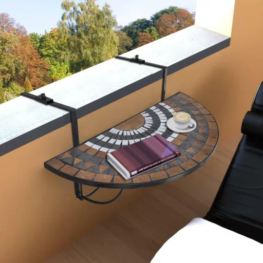 Masa pliabila pentru balcon-maro