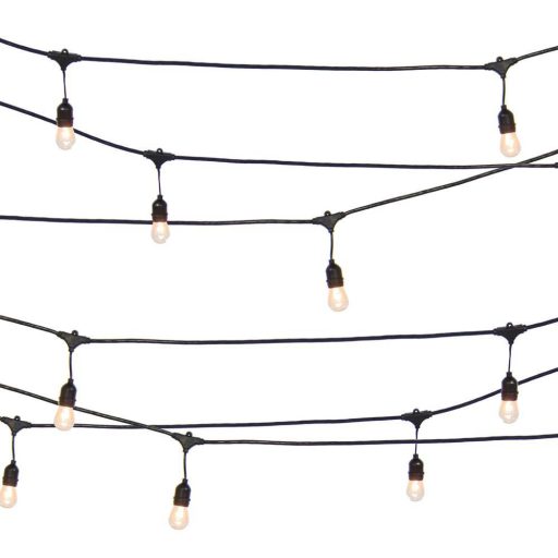 Ghirlanda luminoasa decorativa impermeabila, cu 15 becuri LED soclu E27, 14,6 m, alb cald