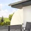 Umbrire pentru balcon tip evantai, 140 cm-alb