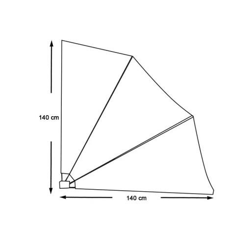 Umbrire pentru balcon tip evantai, 140 cm-alb