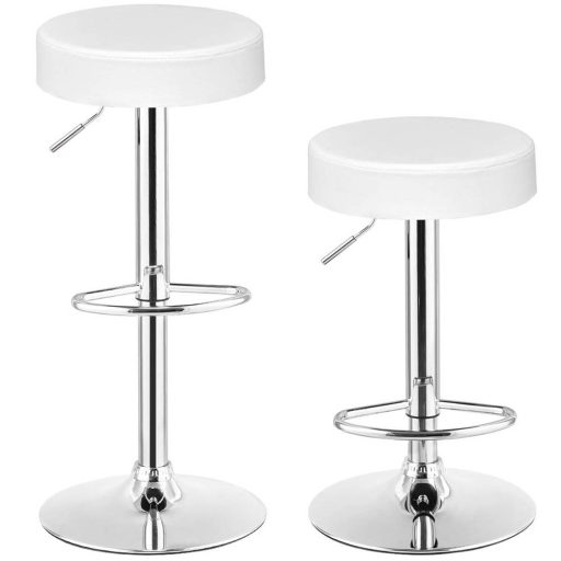 2 buc Scaune de bar stil clasic-alb