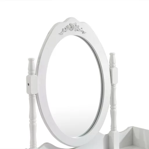 Masuta de toaleta Rome cu taburet-alb