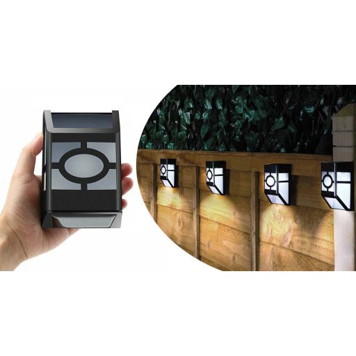 4 buc lampa solara de exterior, negru