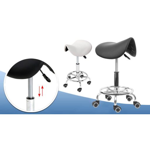 Scaun de cosmetica tip sa cu roti-alb