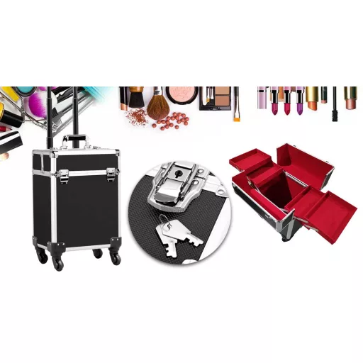 Geanta cosmetice tip troler