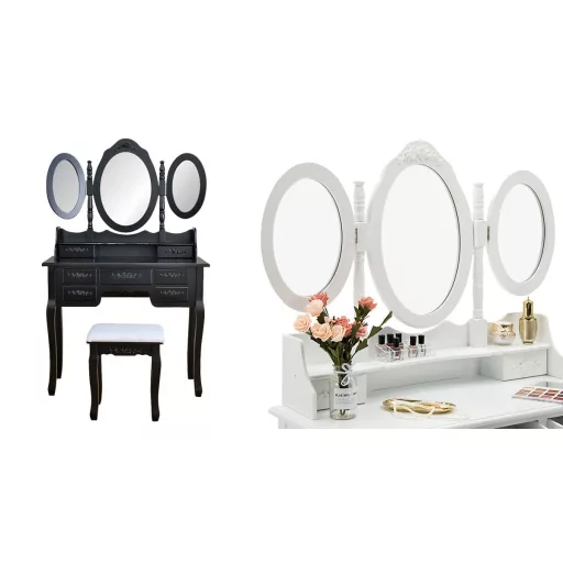 Masă de toaletă Milano, disponibilă în mai multe culori - alb