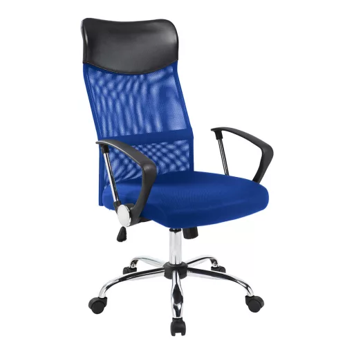 Scaun de birou ergonomic cu spatar inalt- albastru