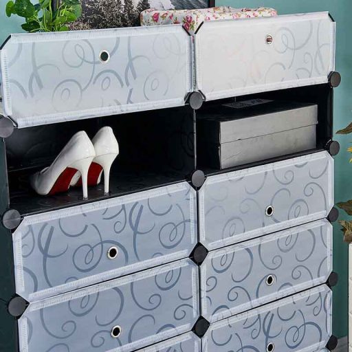 Dulap tip pantofar modular din plastic-negru