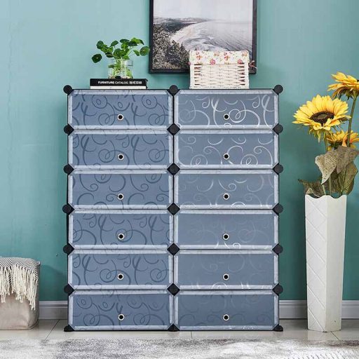 Dulap tip pantofar modular din plastic-negru