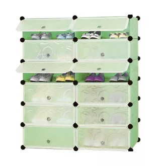 Dulap tip pantofar modular din plastic, verde