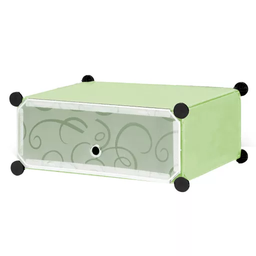 Dulap tip pantofar modular din plastic, verde