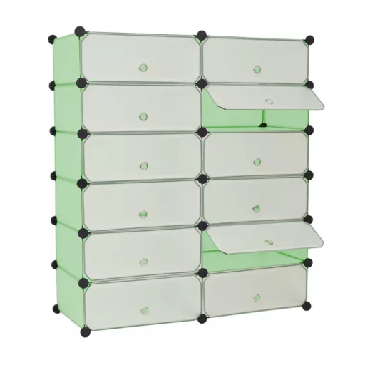 Dulap tip pantofar modular din plastic, verde