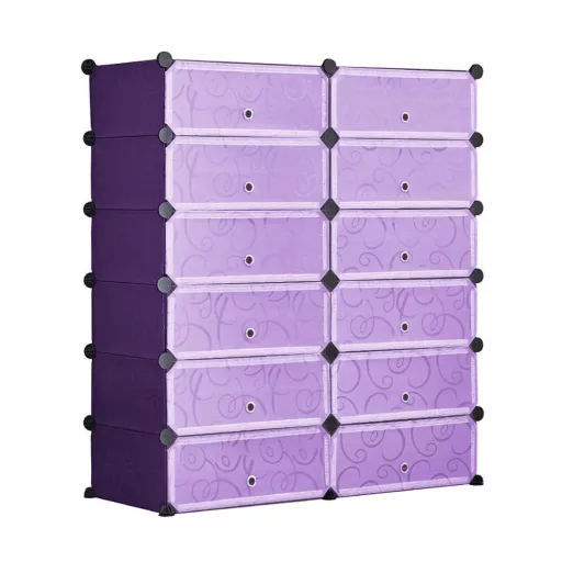 Dulap tip pantofar modular din plastic, mov