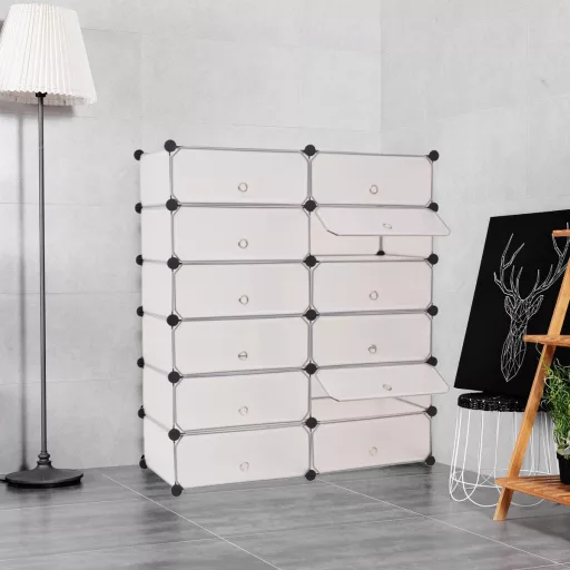 Dulap tip pantofar modular din plastic, in mai multe culori