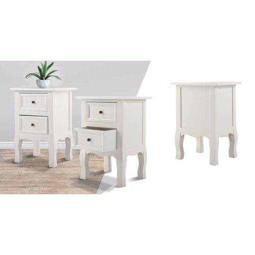 Set de 2 noptiere, alb