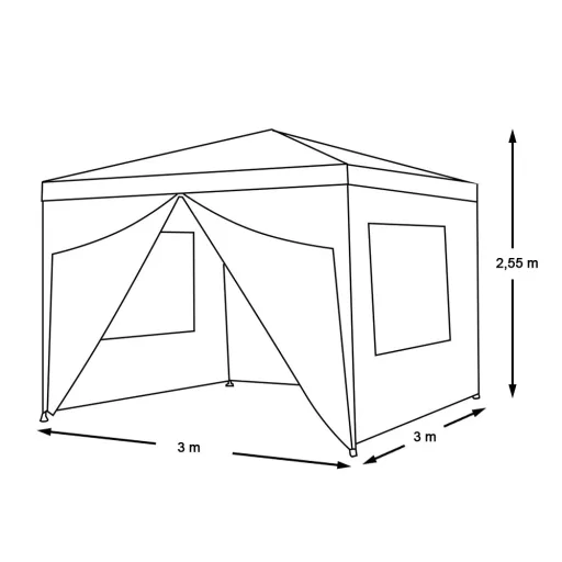 Cort evenimente, alb-3x3 metri