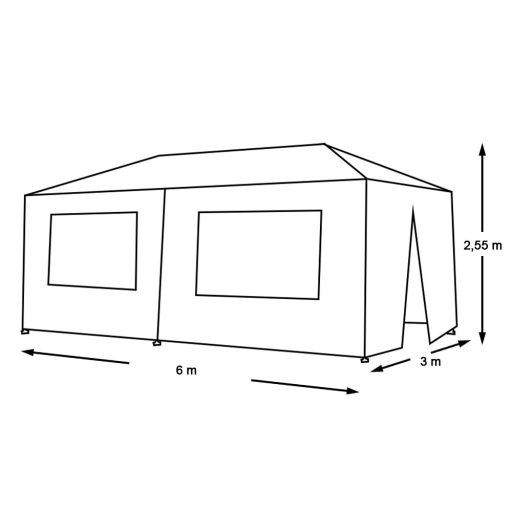 Cort evenimente, alb-3x6 metri