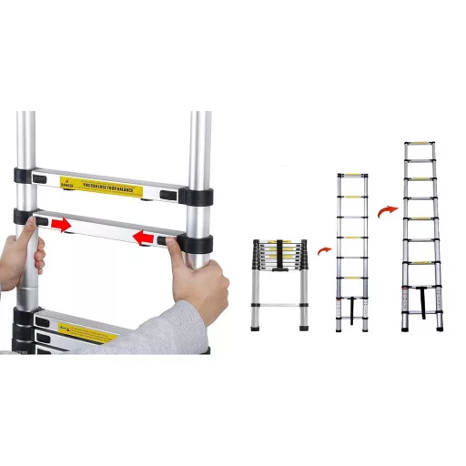 Scara telescopica din aluminiu, 3 lungimi