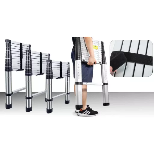 Scara telescopica din aluminiu, 3 lungimi