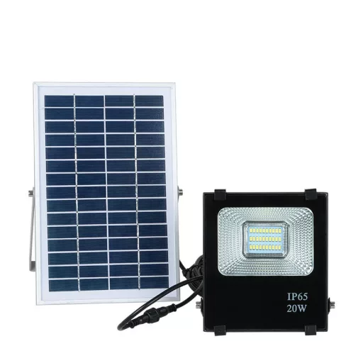 Reflector LED cu panou solar, 20 W