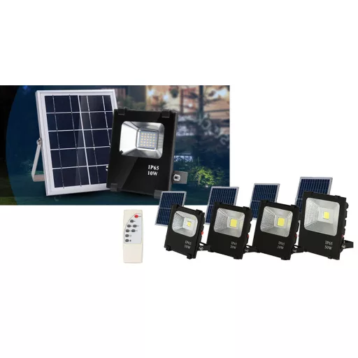 Reflector LED cu panou solar, 20 W