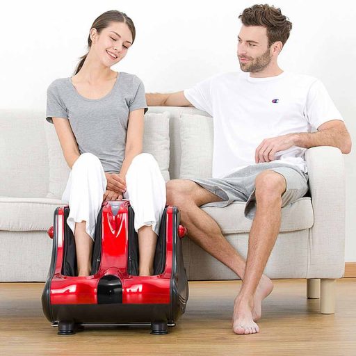 Aparat masaj gambe si talpi-rosu