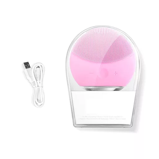Aparat electric pentru masaj facial-roz