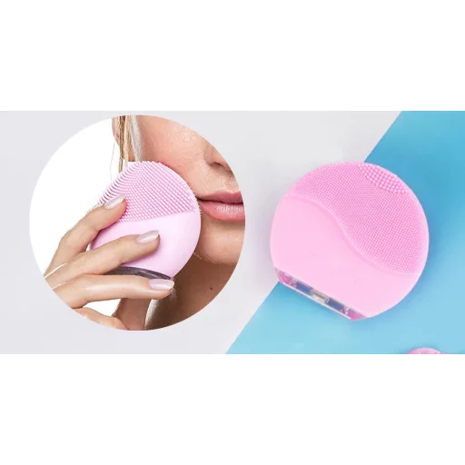 Aparat electric pentru masaj facial-roz
