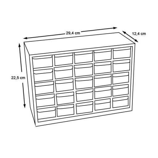 Organizator pentru piese, 25 sertare
