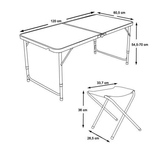 Masa camping cu 4 scaune