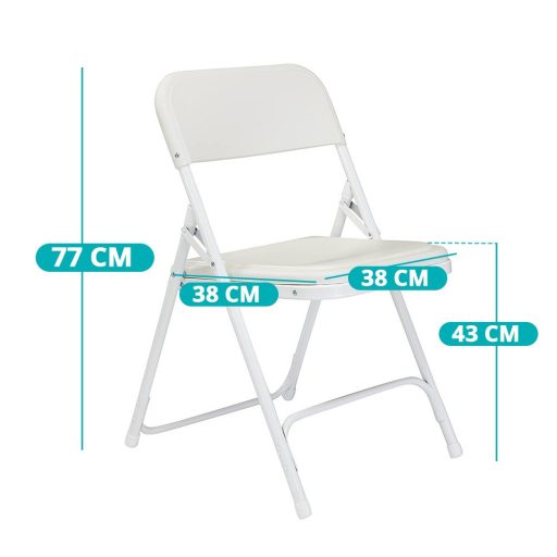 4 buc scaune pliabile si captusite in culoarea alba