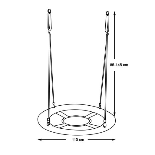 Leagan cuib-110 cm-rosu-fara cort