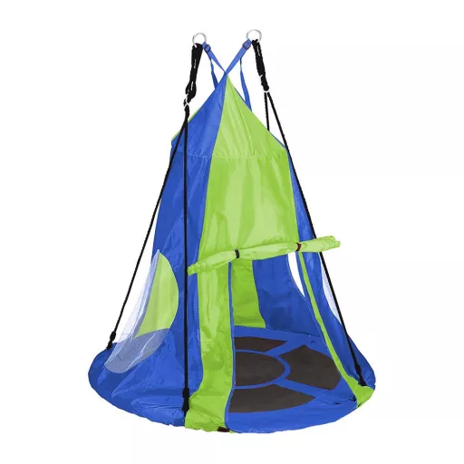 Leagan cuib-110 cm-albastru-cu cort