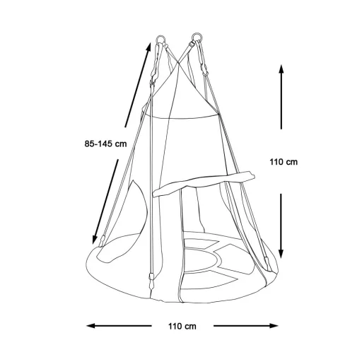 Leagan cuib-110 cm-albastru-cu cort