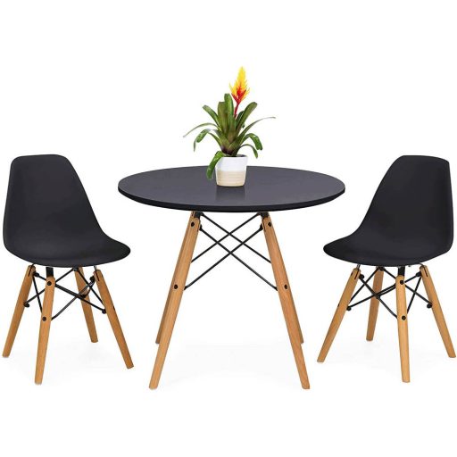 Set de 4 scaune moderne pentru dining cu masă, 3 culori - negru