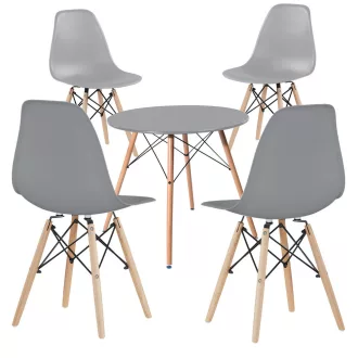   Set de 4 scaune moderne pentru dining cu masă, în 3 culori - gri