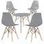 Set de 4 scaune moderne pentru dining cu masă, în 3 culori - gri