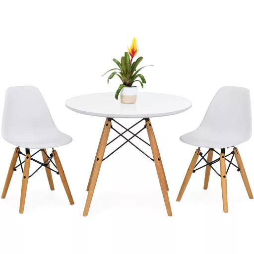 Set de 4 scaune moderne pentru dining cu masă, în 3 culori - alb