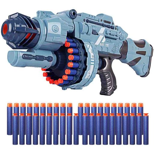 Arma de jucarie cu sunet, set de proiectile cadou-gri