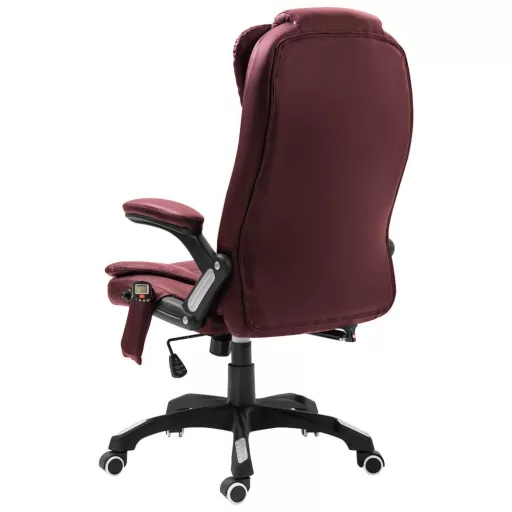Scaun de birou rotativ cu functie de masaj-visiniu