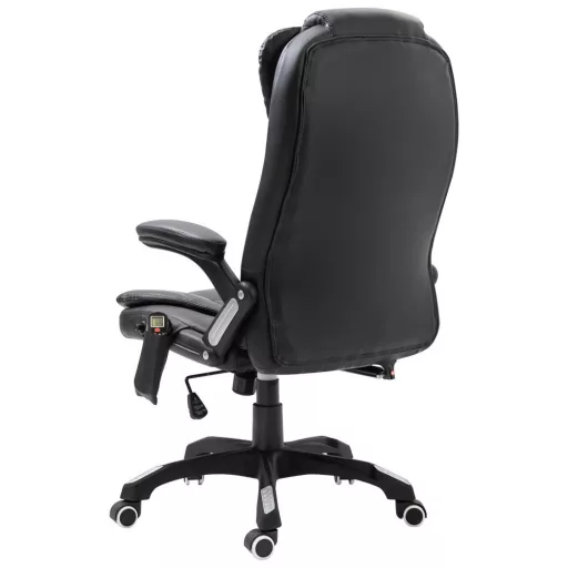 Scaun de birou rotativ cu functie de masaj-negru