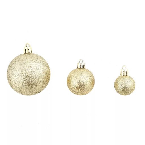 Set ornamente de brad, 112 piese-auriu