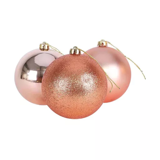 Set ornamente de brad, 112 piese-rosegold