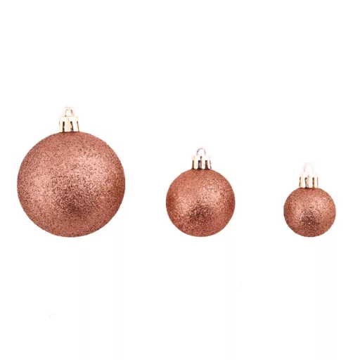 Set ornamente de brad, 112 piese-rosegold