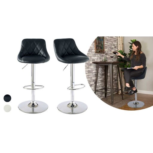 2 buc scaune de bar cu spatar-negru