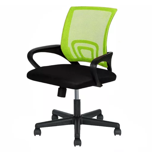 Scaun de birou rotativ cu cotiere-verde