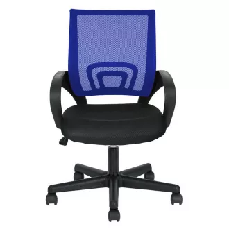 Scaun de birou rotativ cu cotiere-albastru