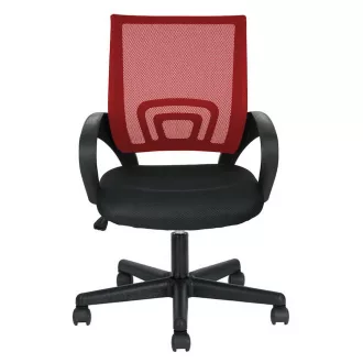Scaun de birou rotativ cu cotiere-rosu